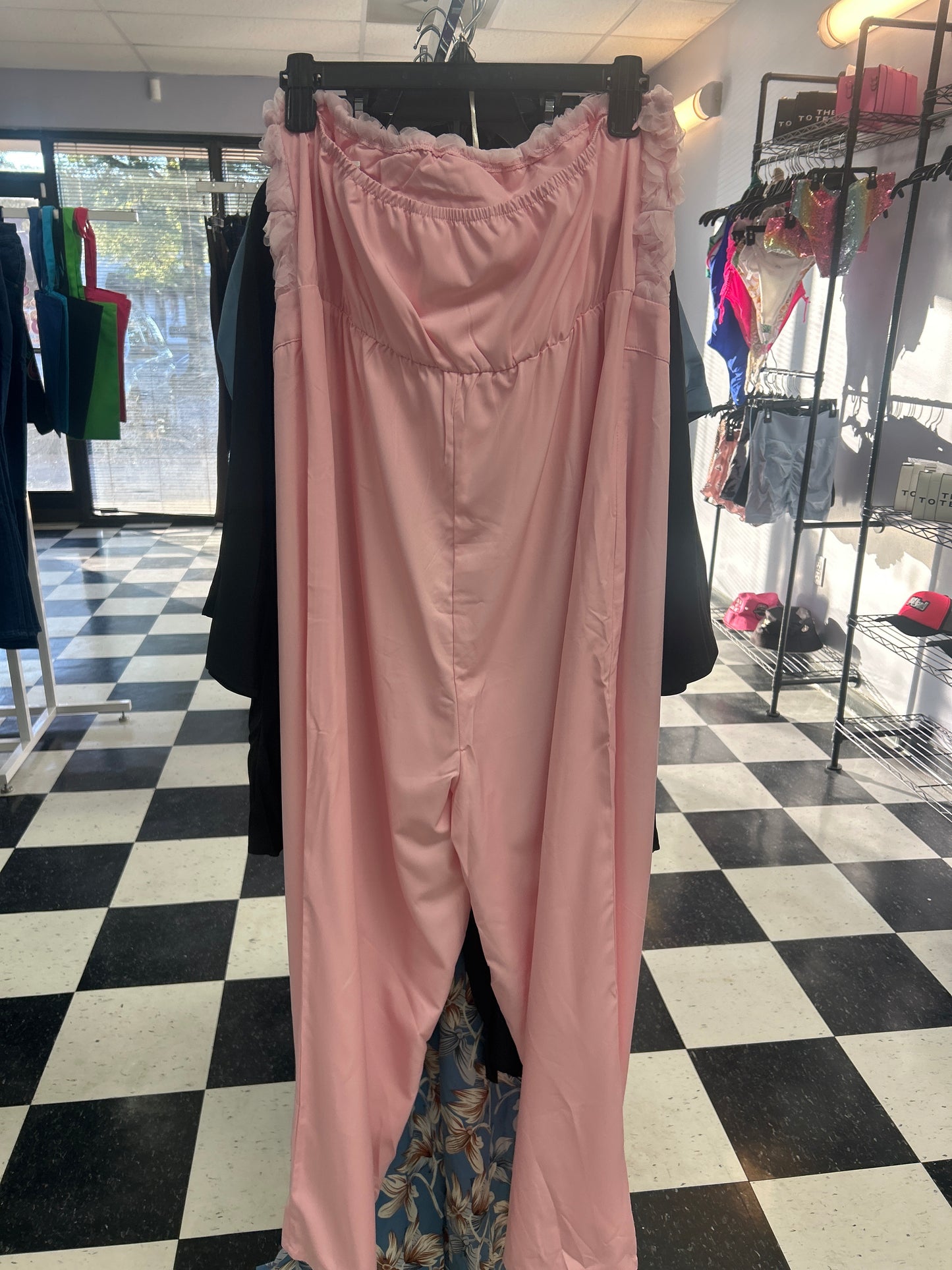 Pink flower jumpsuit