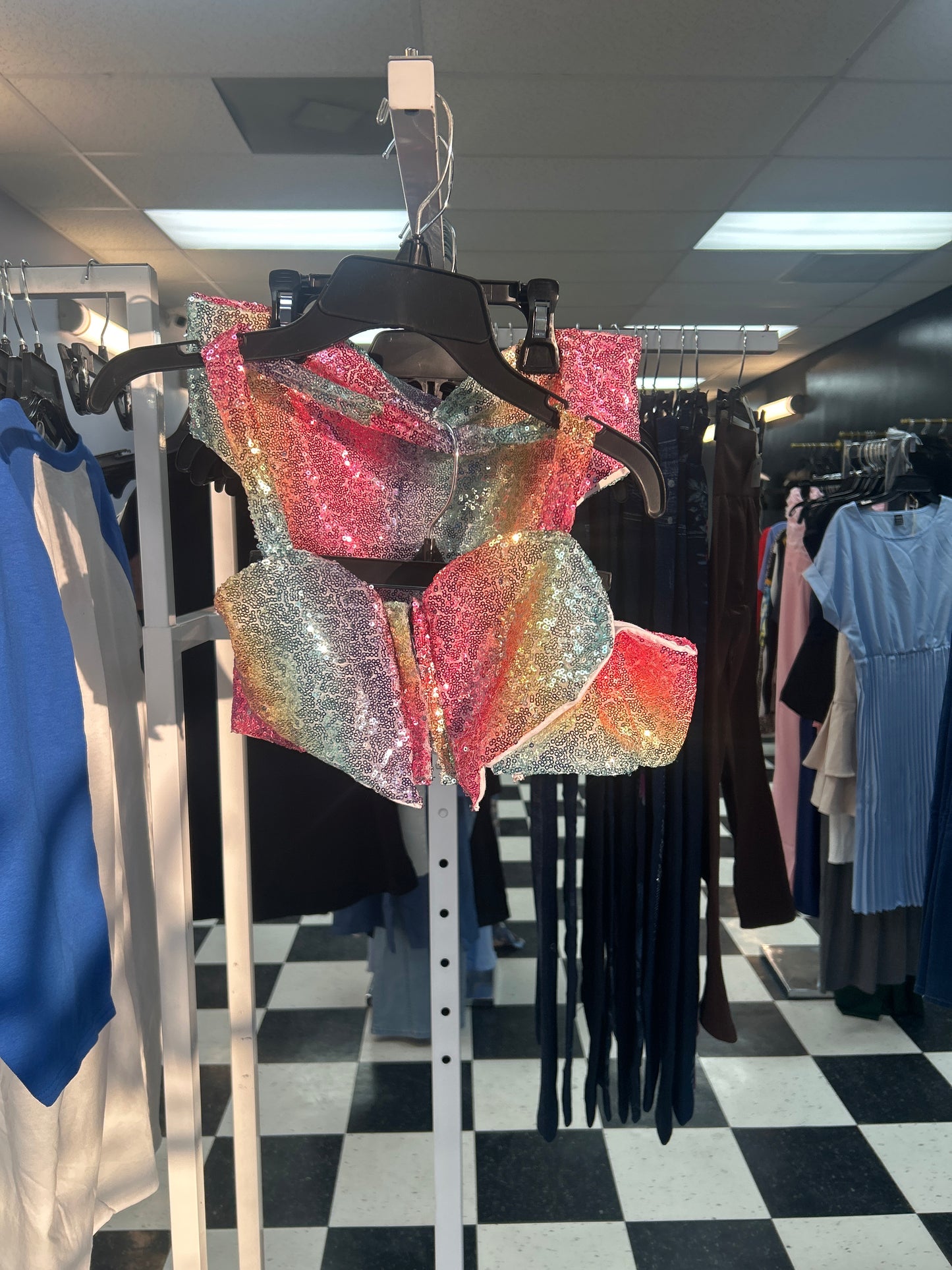 Sequin two piece swimwear