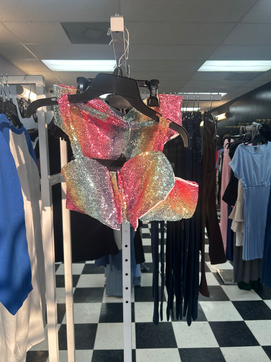 Sequin two piece swimwear