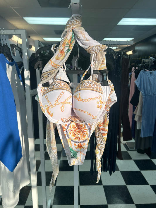 Two piece off white swim suit