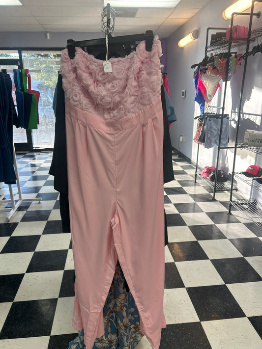 Pink flower jumpsuit